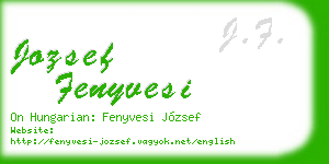 jozsef fenyvesi business card