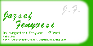 jozsef fenyvesi business card